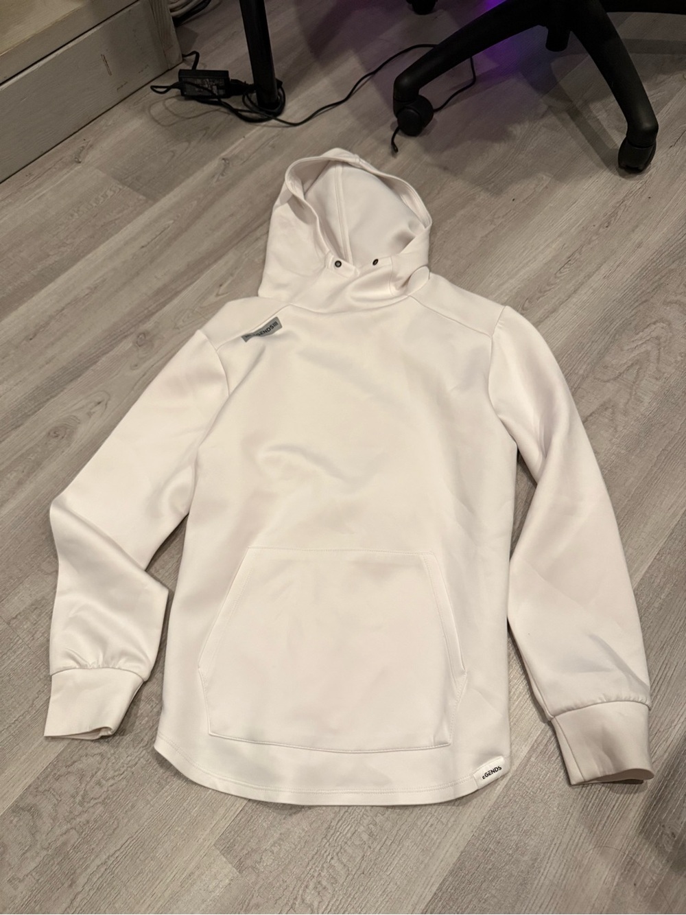 Men's White Hooded Pullover Jacket